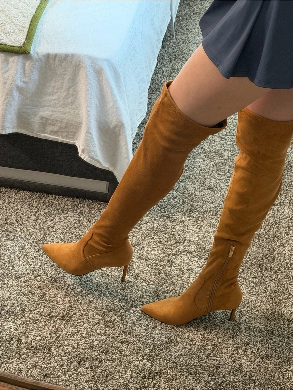 Tan Over-the-Knee Stiletto Boots